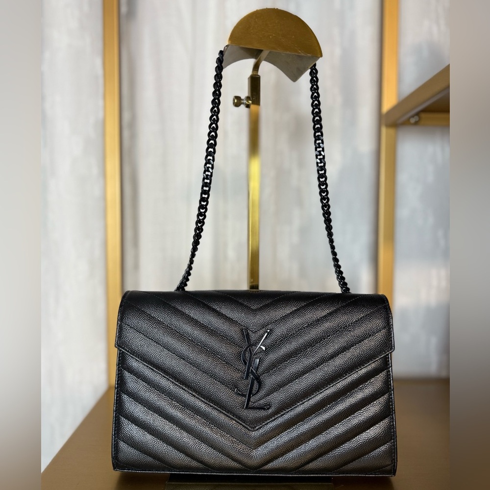 Saint Laurent Black Quilted Leather Shoulder Bag